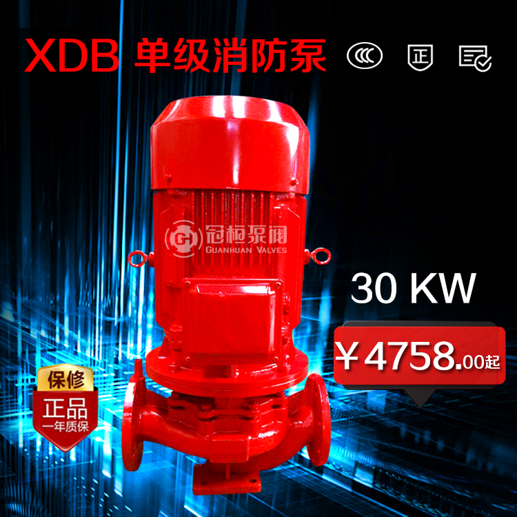 立式单级消火栓泵消防稳压泵增压泵XBD-L型380V 2900rpm 功率30KW