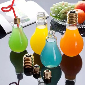 徐州可爱灯泡形玻璃饮料瓶生产厂家 徐州优质可爱灯泡形玻璃饮料瓶厂家批发