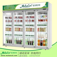 冰柜品牌厂家香槟色四门豪华展示柜分体机冷柜惠州饮料柜