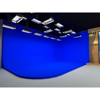 演播室灯光设计 虚拟演播室装修 蓝绿箱制作
