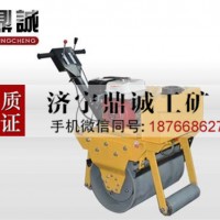 安徽滁州手扶式单钢轮振动压路机 本田汽油单光轮回填土压实机