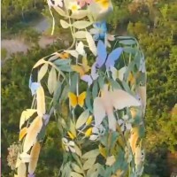 金华城市大型不锈钢美人雕塑 镂空花朵定制工厂